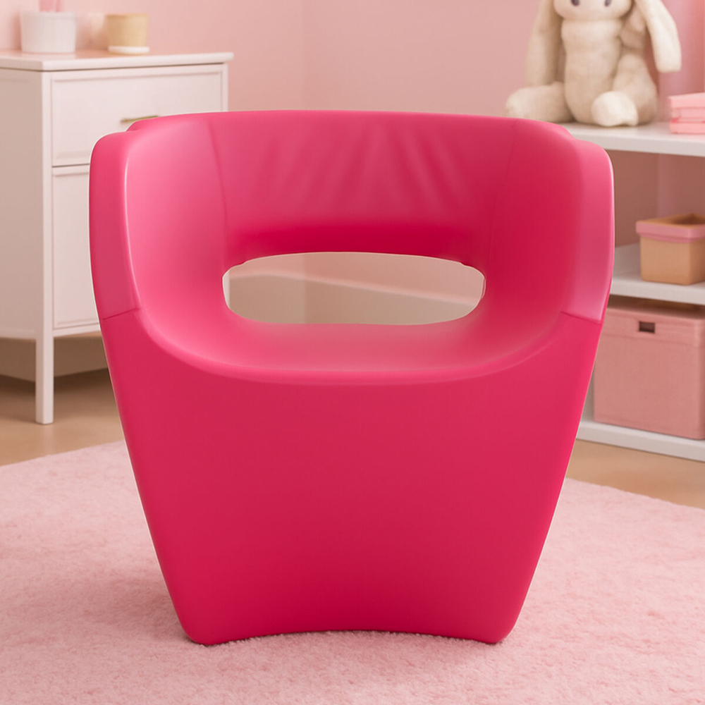 Premier Housewares Aldo Hot Pink Faux Leather Armchair Image 4