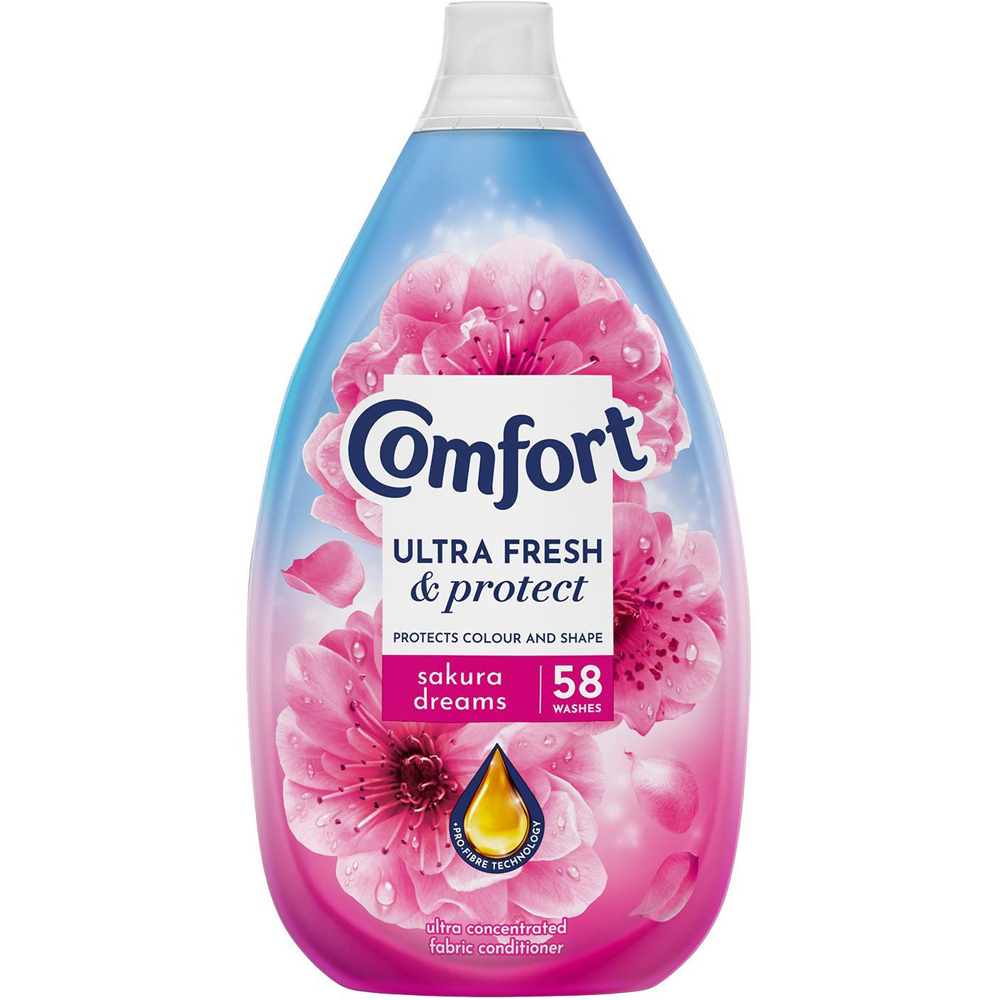 Comfort Ultra Fresh and Protect Sakura Dreams Fabric Conditioner 58 Washes 870ml 6 Pack Image 2