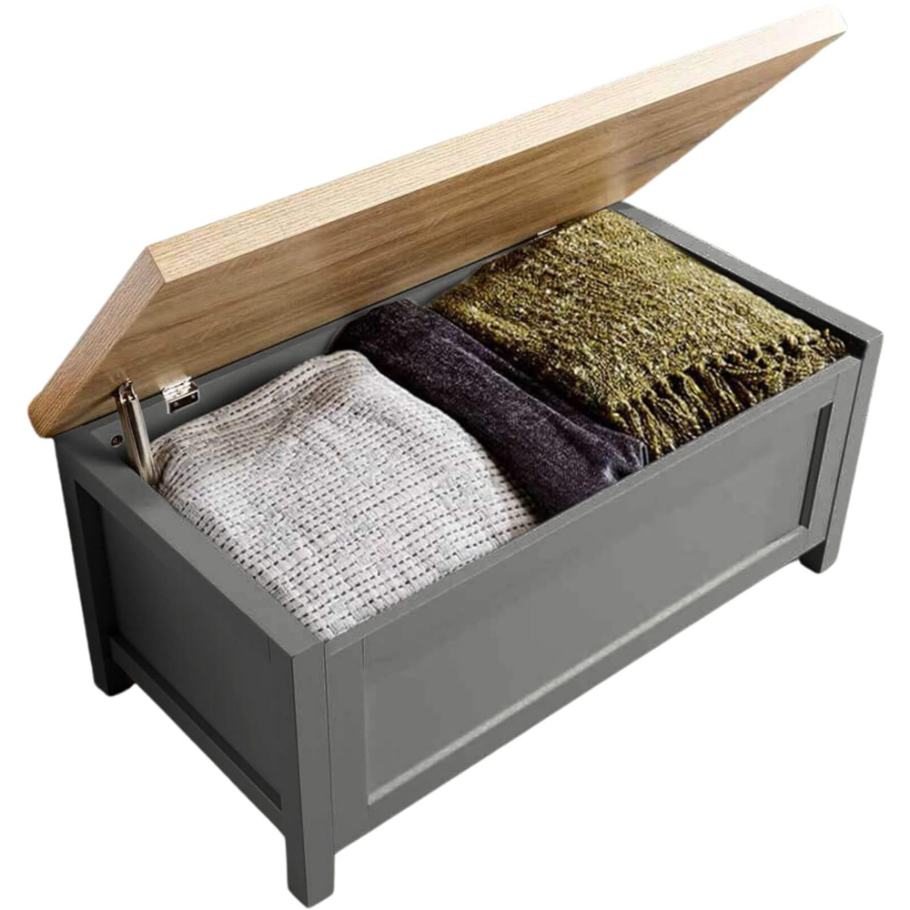 Home Source Avon Graphite Grey Ottoman Chest Image 2