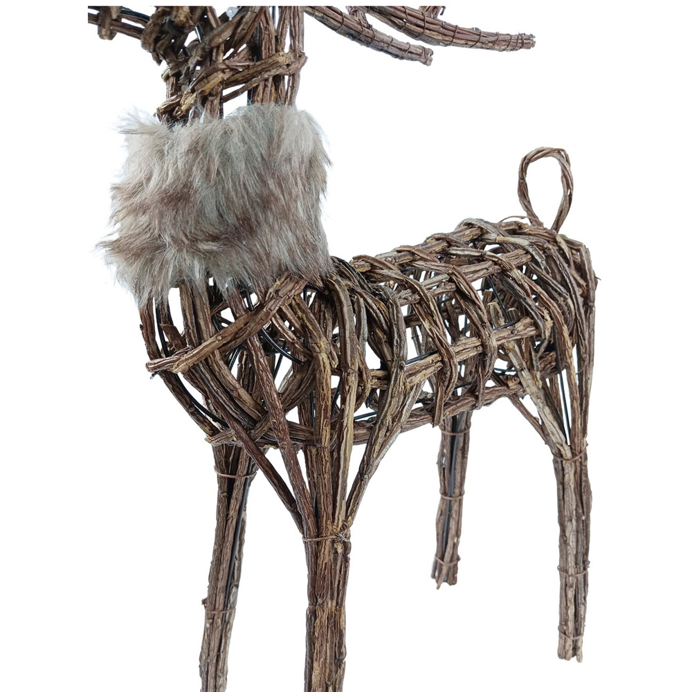 Rattan Standing Deer Decoration Brown Image 4