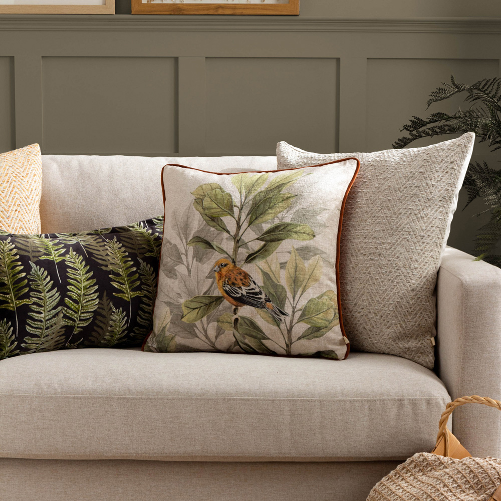 Wylder Nature Kielder Forest Fern Night Printed Velvet Cushion 30 x 50cm Image 6