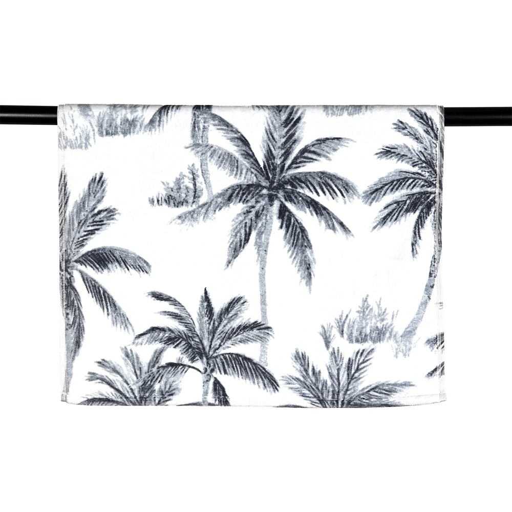 Mono Tropic Hand Towel - White and Black Image 2