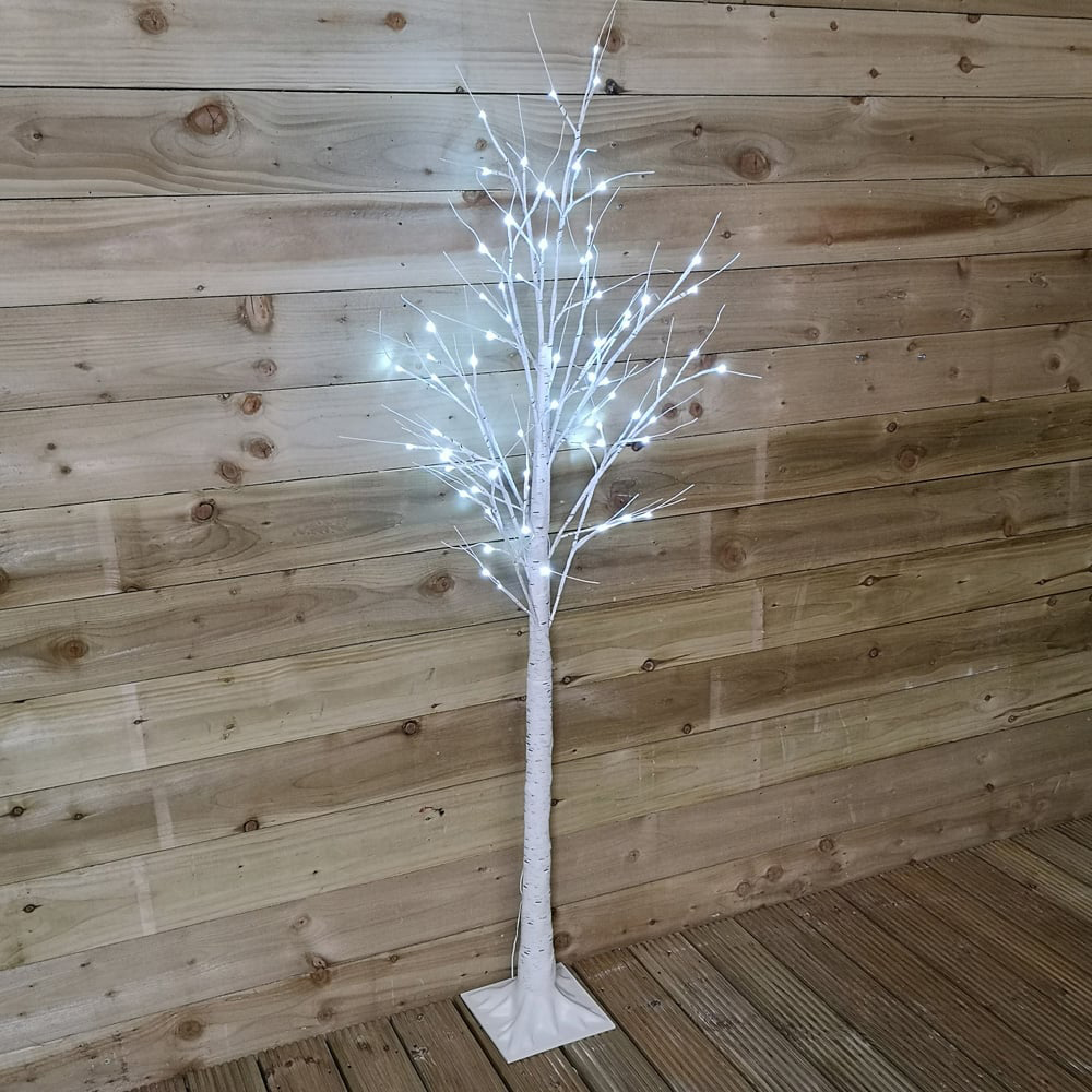 Samuel Alexander Ice White LED Indoor Outdoor Christmas Birch Tree 6ft Image 1