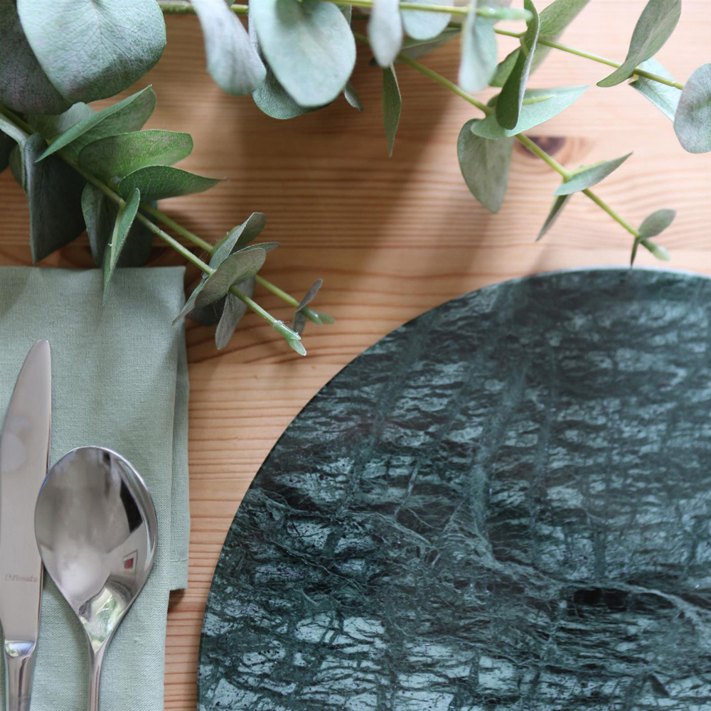 Argon Tableware Green Round Marble Placemat 30cm 6 Pack Image 4