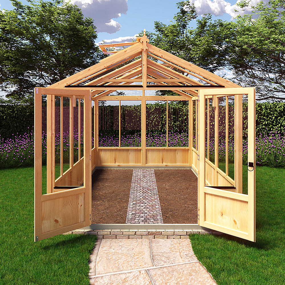 Shire Holkham Wooden 8 x 12ft Apex Greenhouse Image 4