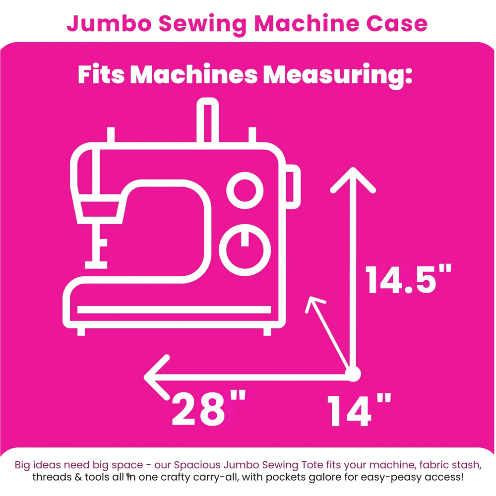 Everything Mary EVM14467-1 Quilted Black Collapsible Rolling Sewing Machine Case 71 x 35 x 36cm Image 7