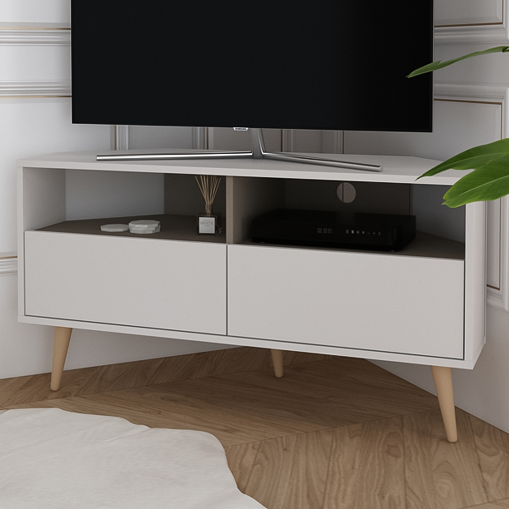 Decorotika Aura 2 Drawer 2 Shelf Galaxy White TV Unit Image 1