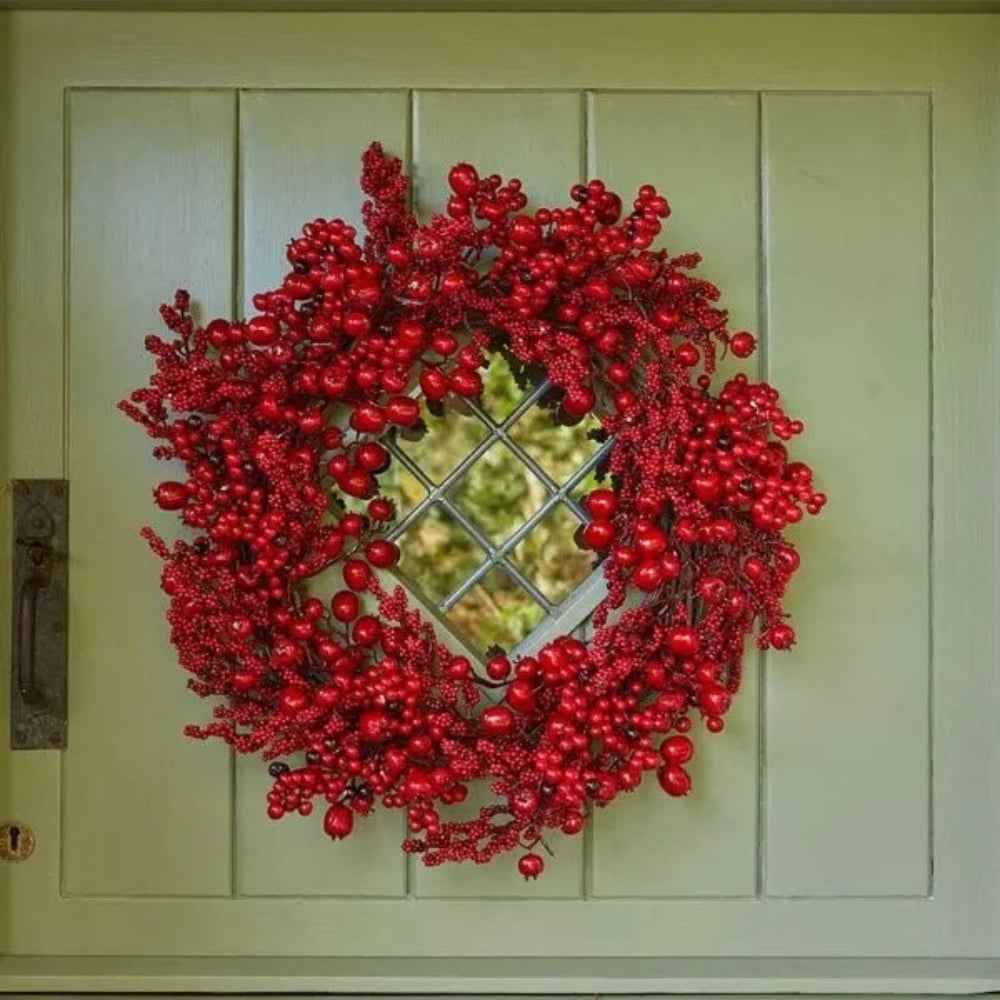Marco Paul Artificial Christmas Wreath with Red Berries 36cm Image 6