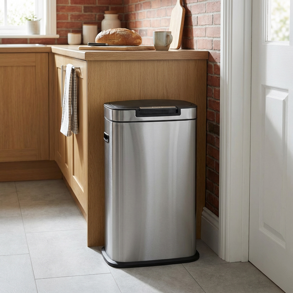 Kitchen Master Stainless Steel Rectangular Push bar Bin 40L Image 2