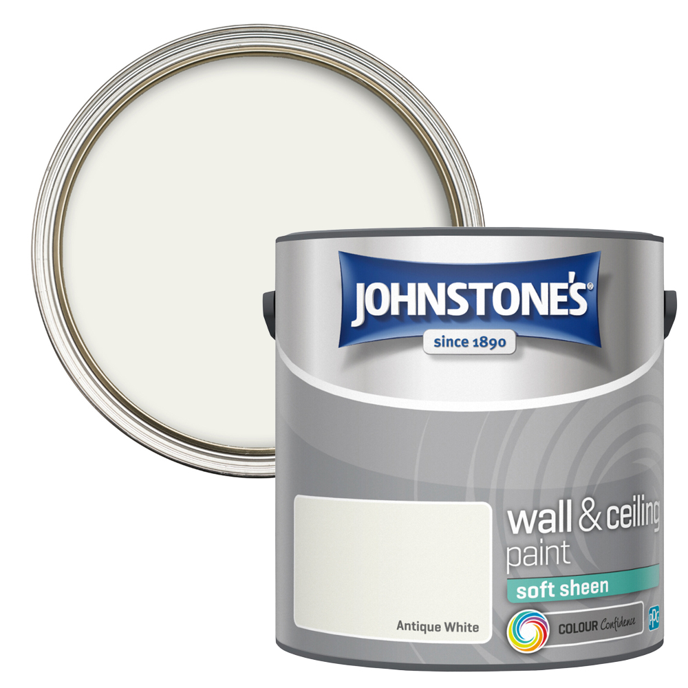 Johnstones Soft Sheen Emulsion Paint - Antique White / 2.5l Image 1