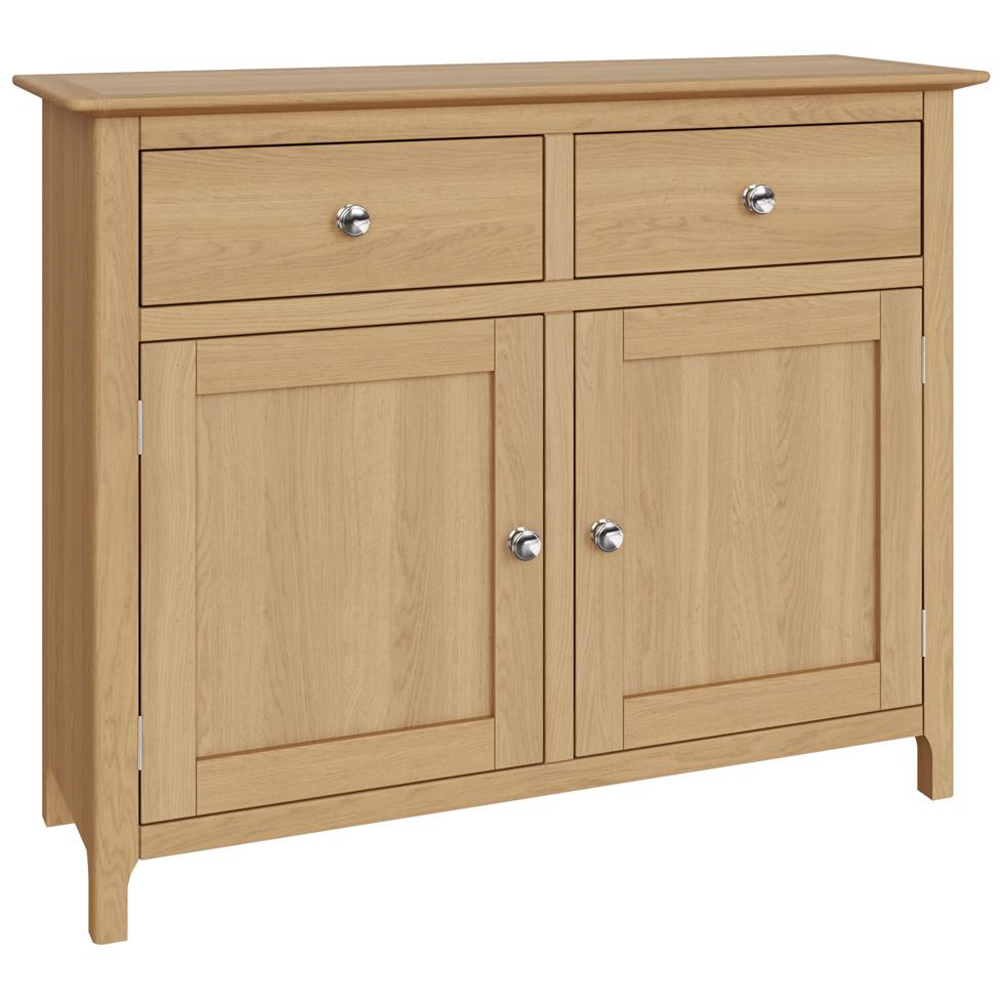 FWStyle Taberno 2 Drawer 2 Door Natural Lacquered Oak Sideboard Image 2