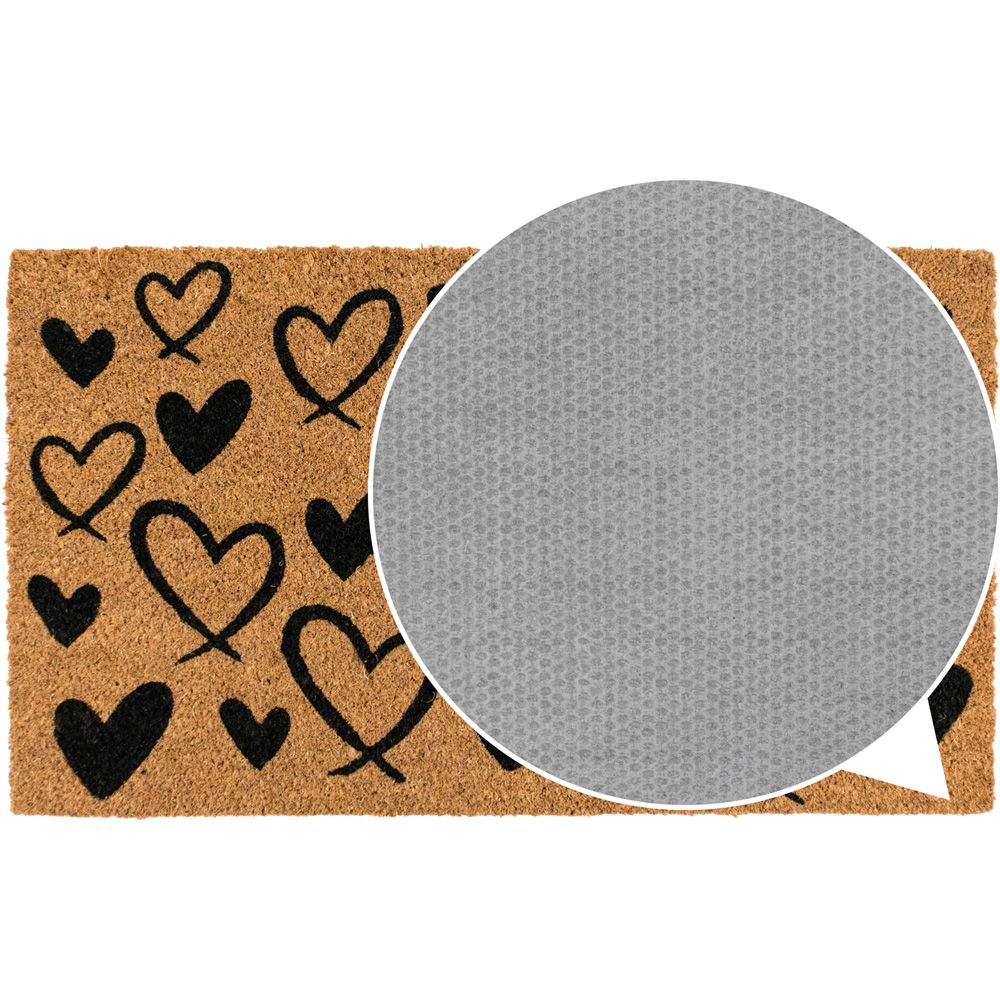 JVL Hearts Coir Latex Backed Door Mat and Runner Set Image 6