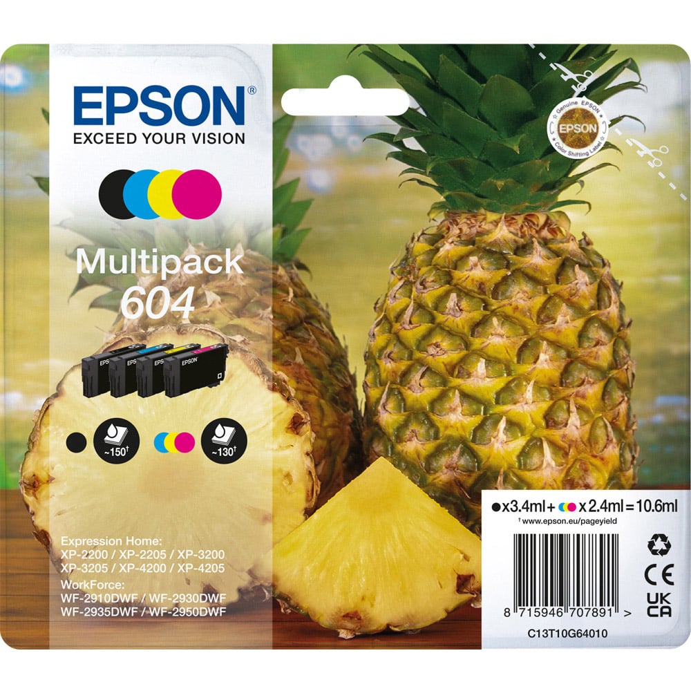 Epson 604 Pineapple Ink Cartridges 4 Pack Image