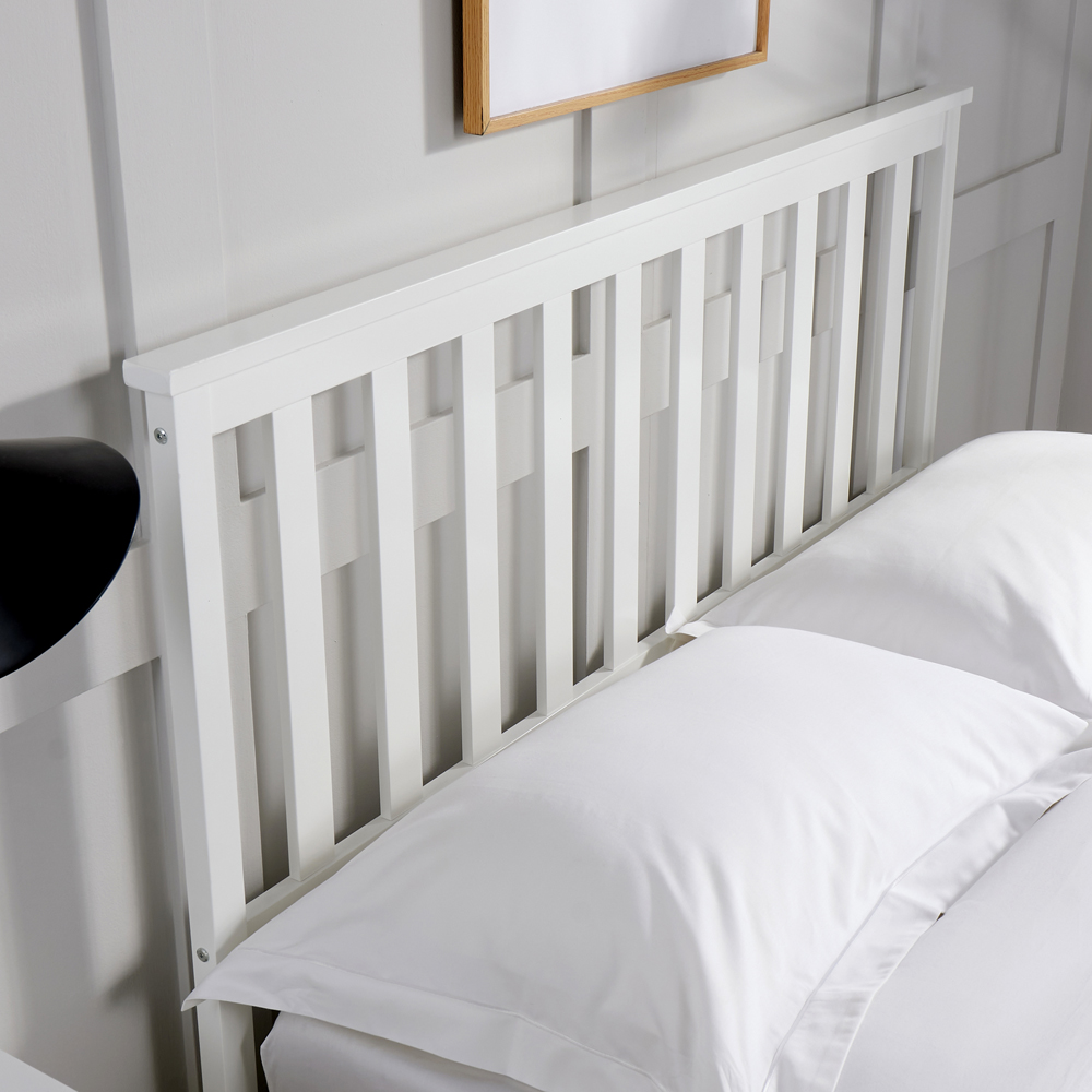 Home Source Florida Double White Wooden Ottoman Bed Frame Image 4