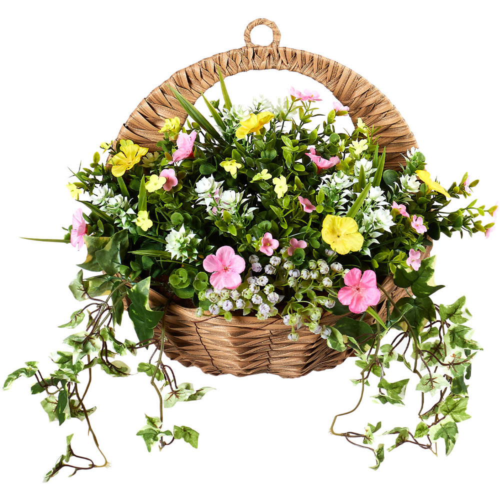 Spring Floral Wall Basket Image 1