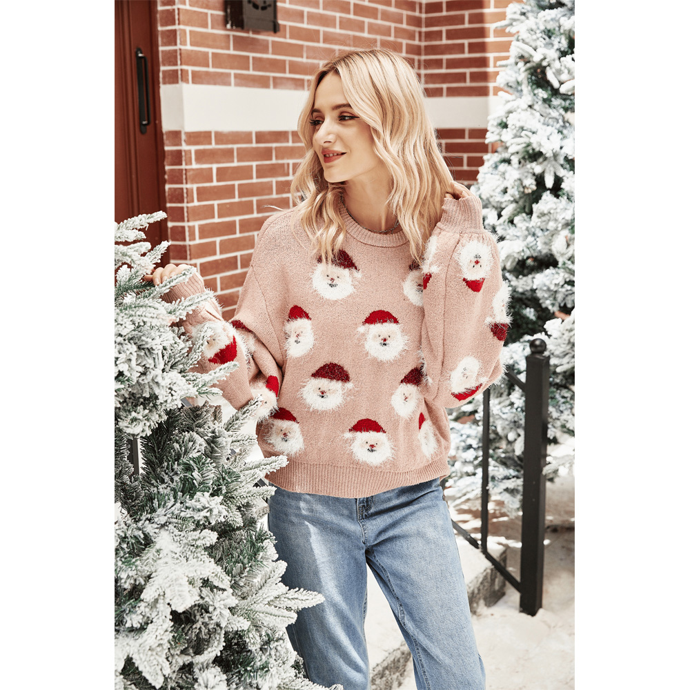 Noel Square Unisex Santa Crew Neck Christmas Jumper 2XL Pink Image 2