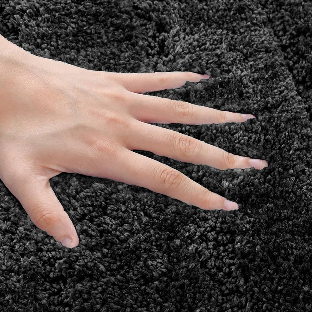 Velosso Linear Black Bath Mat Set Image 4