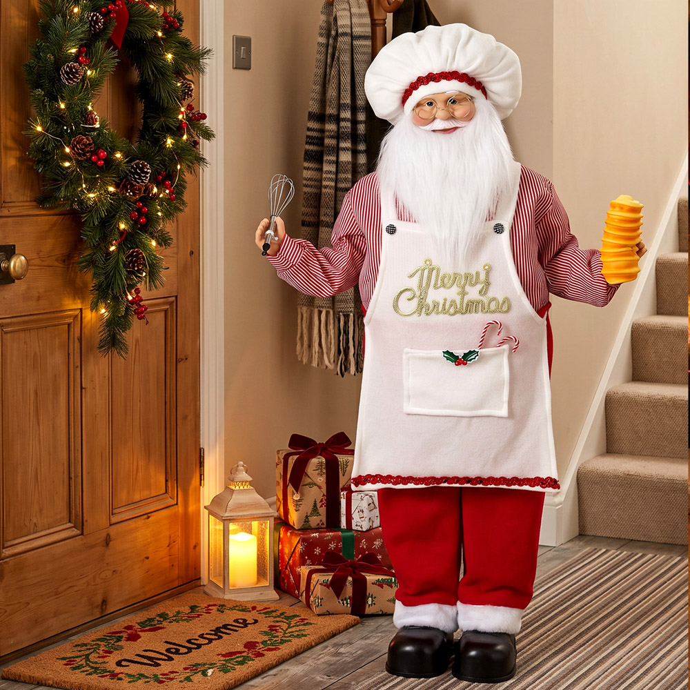 HOMCOM Singing and Cooking Santa Claus with Head Moving Christmas Decoration 4ft Image 2