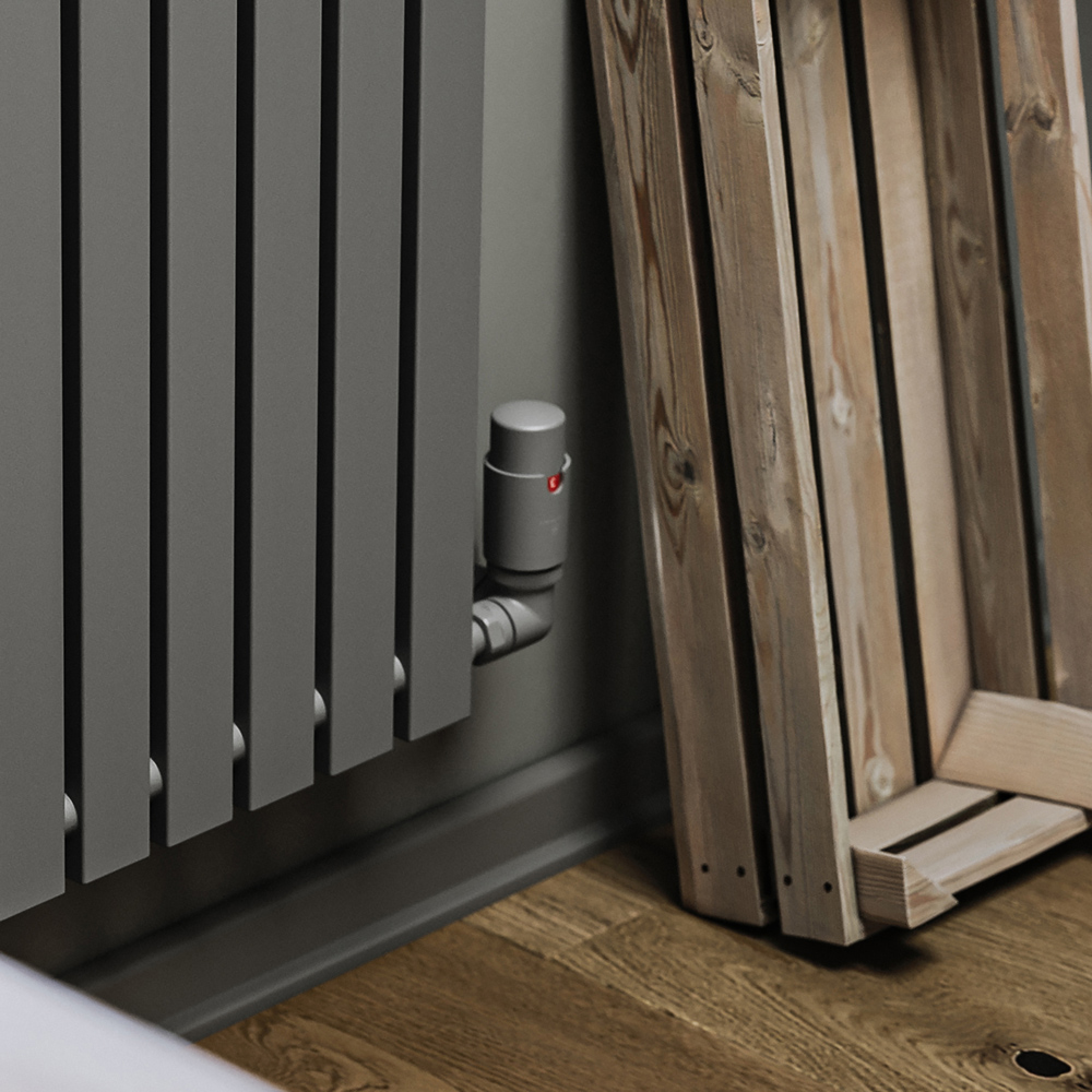 Terma Vario Salt n Pepper Left Sided Vision 3 Axis Thermostatic Radiator Valve Set Image 2