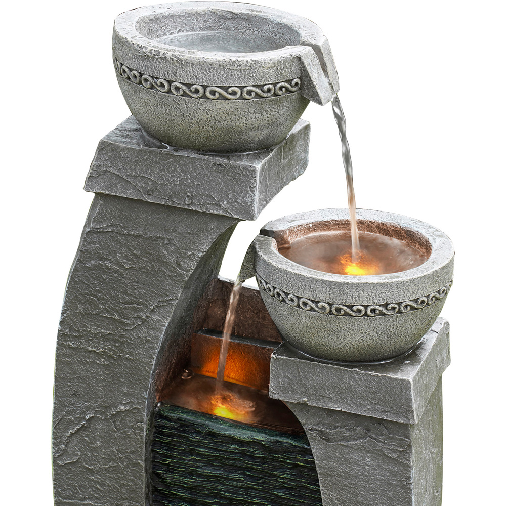 Teamson Home 2 Bowls Solar Waterfall Fountain Image 4