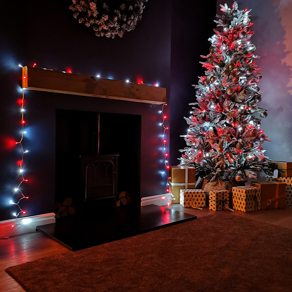 Samuel Alexander 200 Red and White LED Christmas String Light Image 6