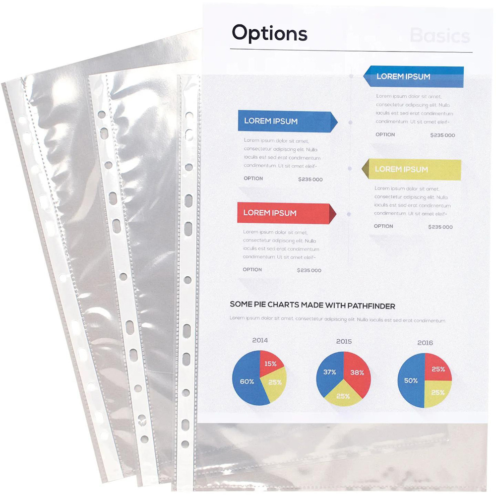 Exacompta Crystal PP A4 Punch Pockets 10 Pack Image 6