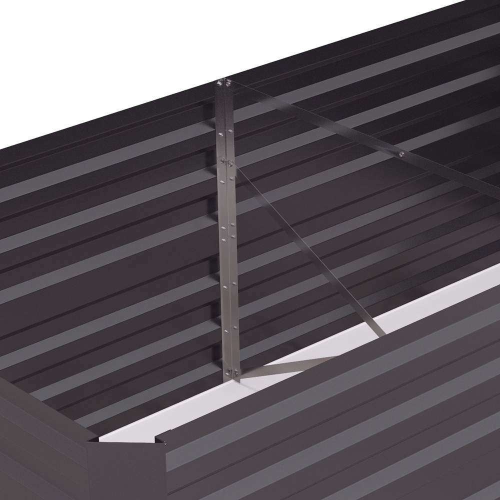 Outsunny Dark Grey Galvanised Steel Raised Garden Bed with Reinforced Rods 59 x 90 x 180cm Image 3