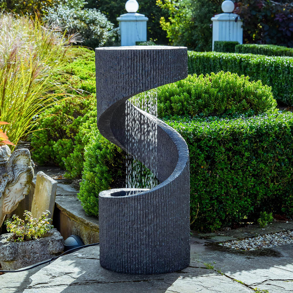 Ivyline Granite Spiral Water Feature 82 x 35cm Image 2