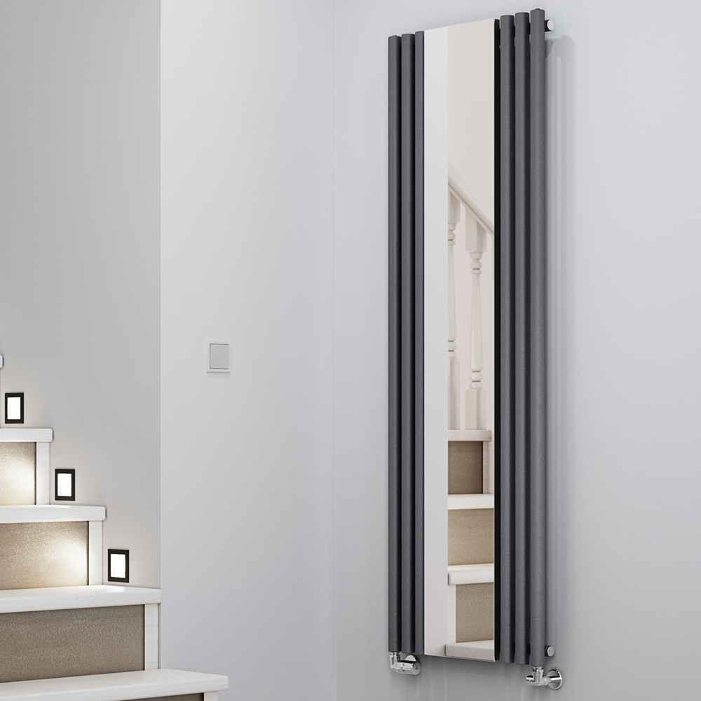 Terma Rolo Mirror 2854 BTU Modern Grey Radiator 1800 x 590mm Image 2