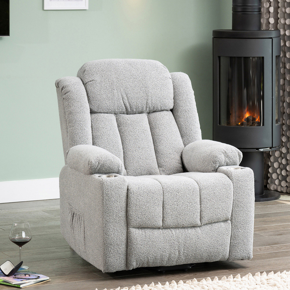 Artemis Home Redding Light Grey Massage and Heat Dual Motor Electric Lift Assist Recliner Chair Image 4