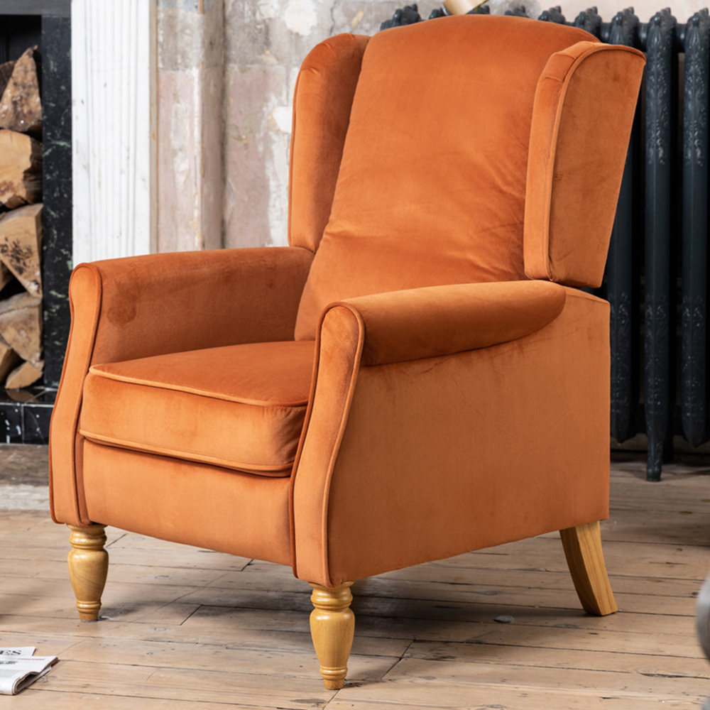 Artemis Home Barksdale Orange Recliner Armchair Image 1