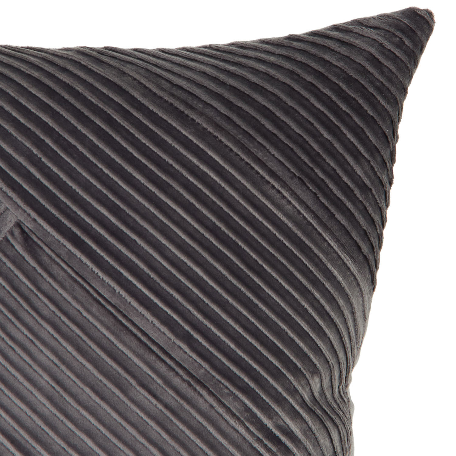Piper Pleated Velvet Cushion - Grey Image 4