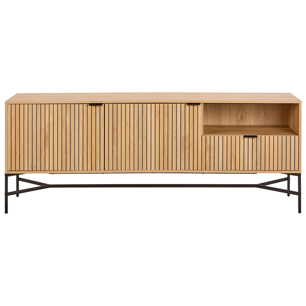 Florence Jaipur 2 Door Single Drawer Single Shelf Oak Sideboard Image 2