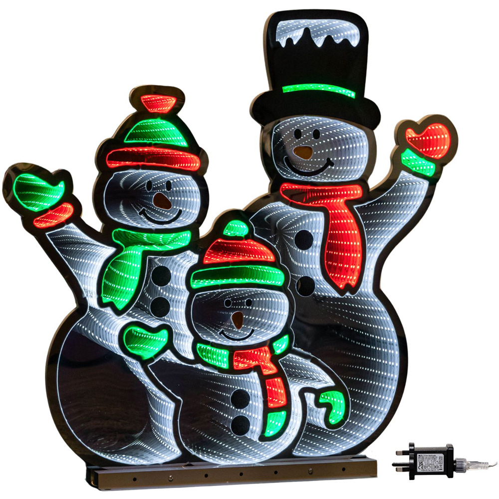 Samuel Alexander Standing Snowmen Family Infinity Christmas Decoration on Metal Base 65cm Image 2