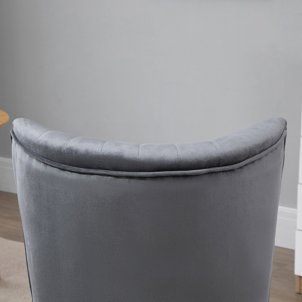Portland Grey Velvet Accent Chair Image 3