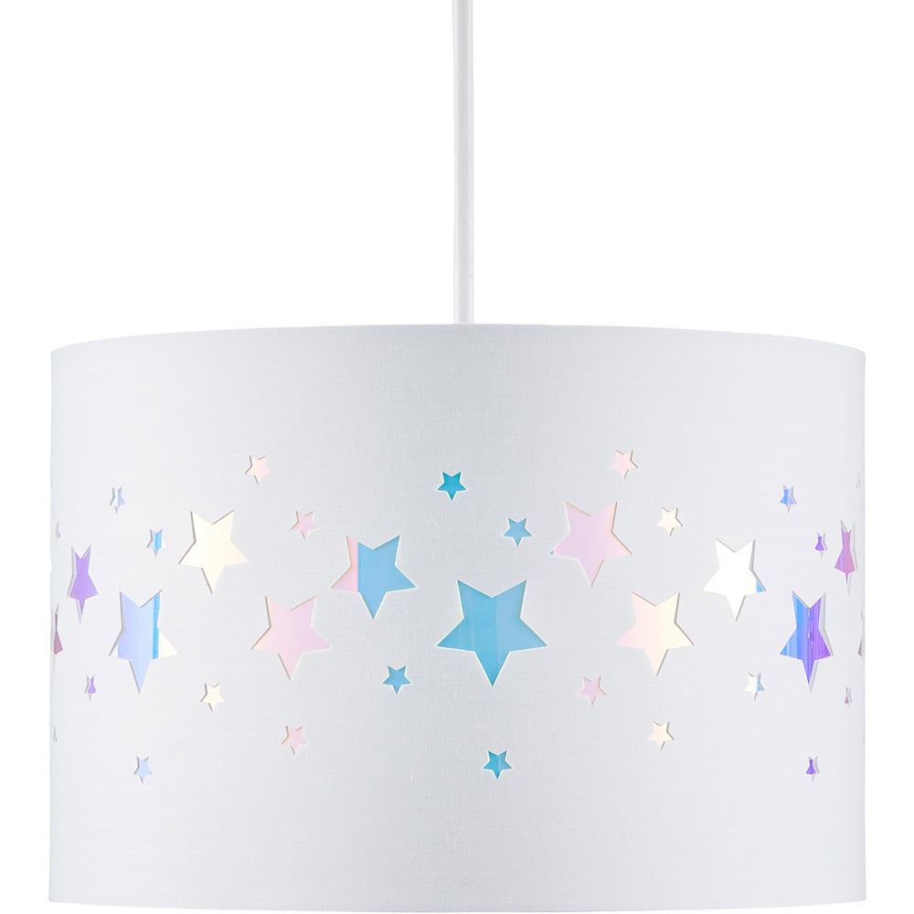 Glow Easyfit White Stars Iridescent Pendant Shade Image 1