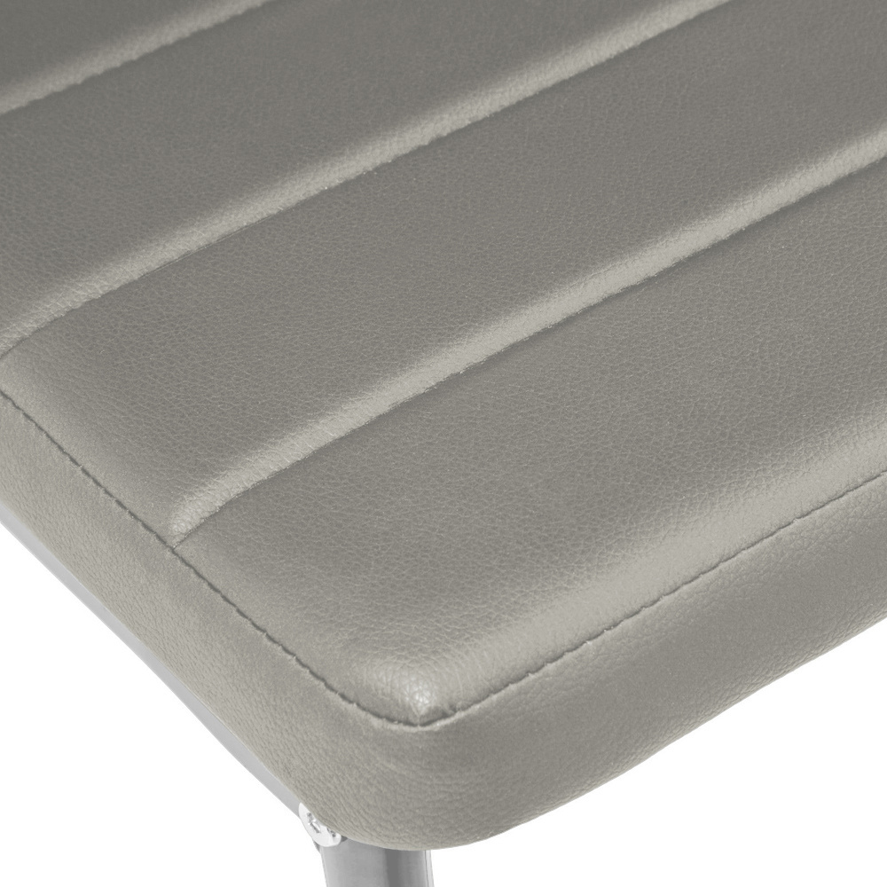 Living and Home Set of 4 Grey Faux Leather Dining Chair Image 5