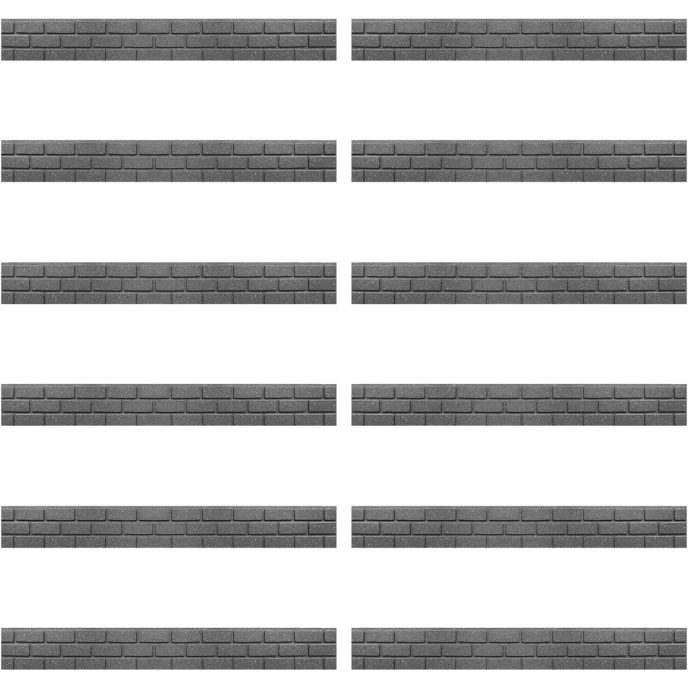 Thompson & Morgan Grey Ultra Curve Brick Border Edging 120 x 15cm 12 Pack Image 1