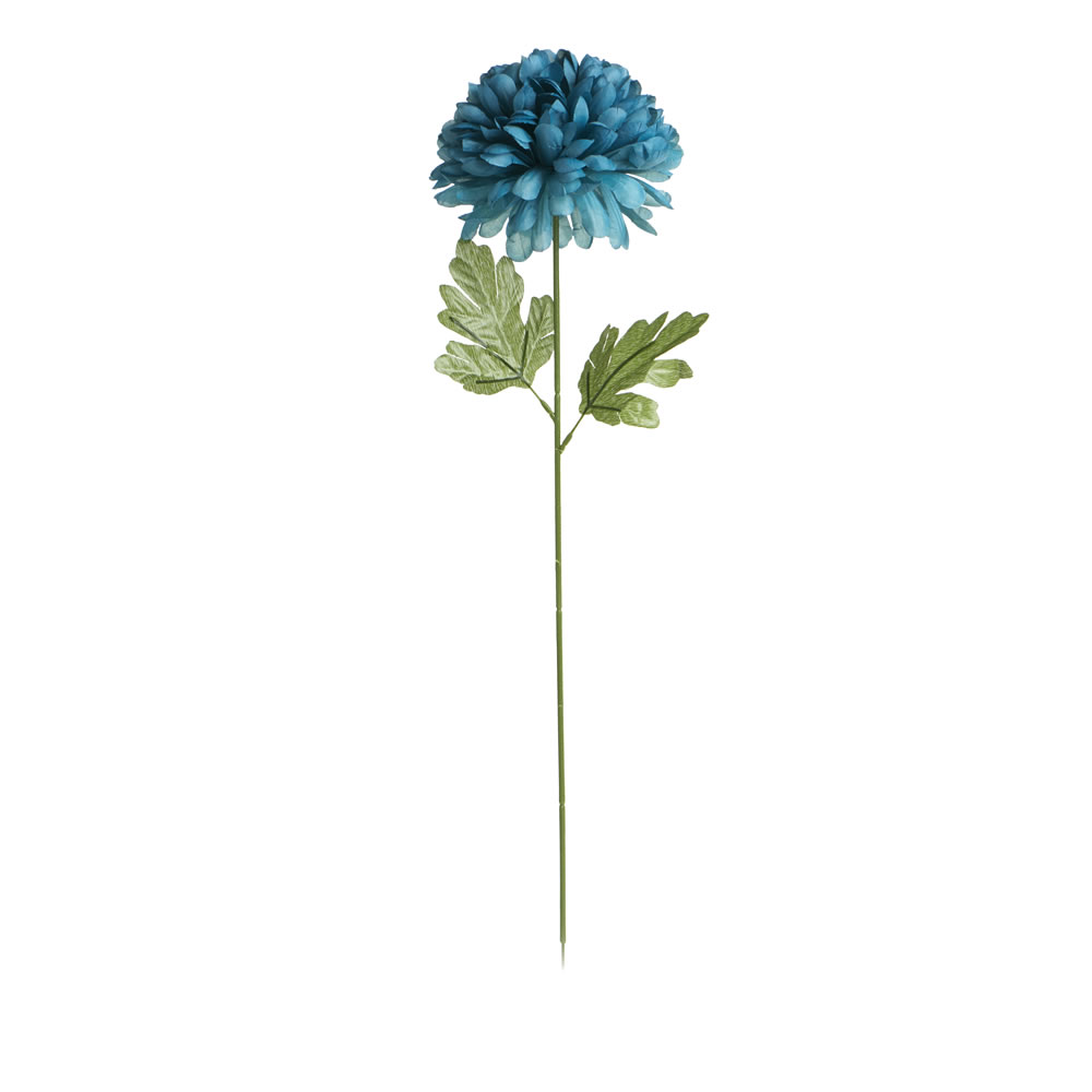 Wilko Teal Pom Pom Single Stem Artificial Flower Image