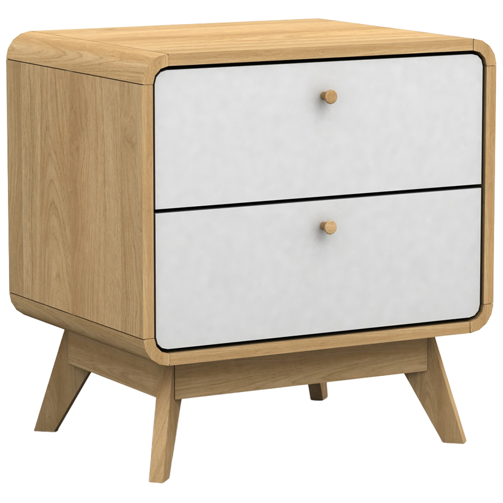 Loft24 Cassie 2 Door Oak White Nightstand Image 2