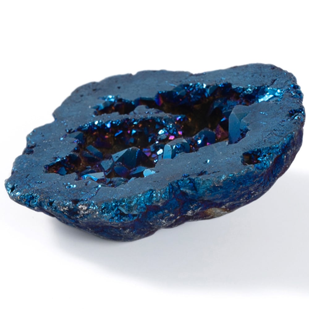 Myga Aura Sapphire Blue Quartz Crystal Geode Image 2