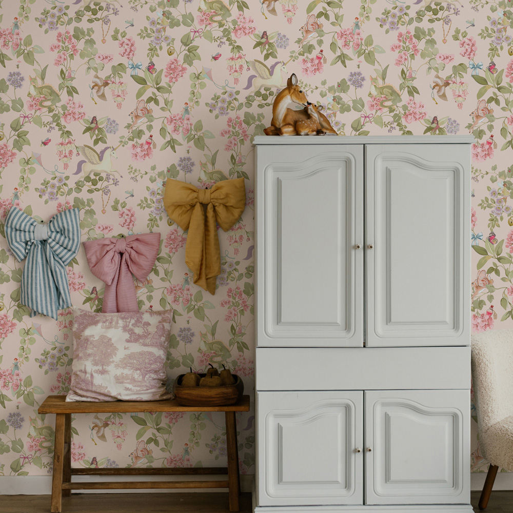 Holden Decor Away with the Fairies Pink Wallpaper Image 3