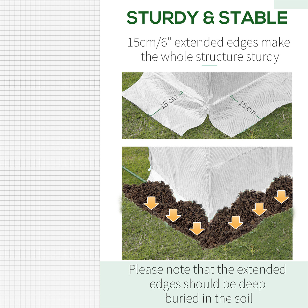 Outsunny White 19.6 x 6.5ft Replacement Greenhouse Cover Image 6
