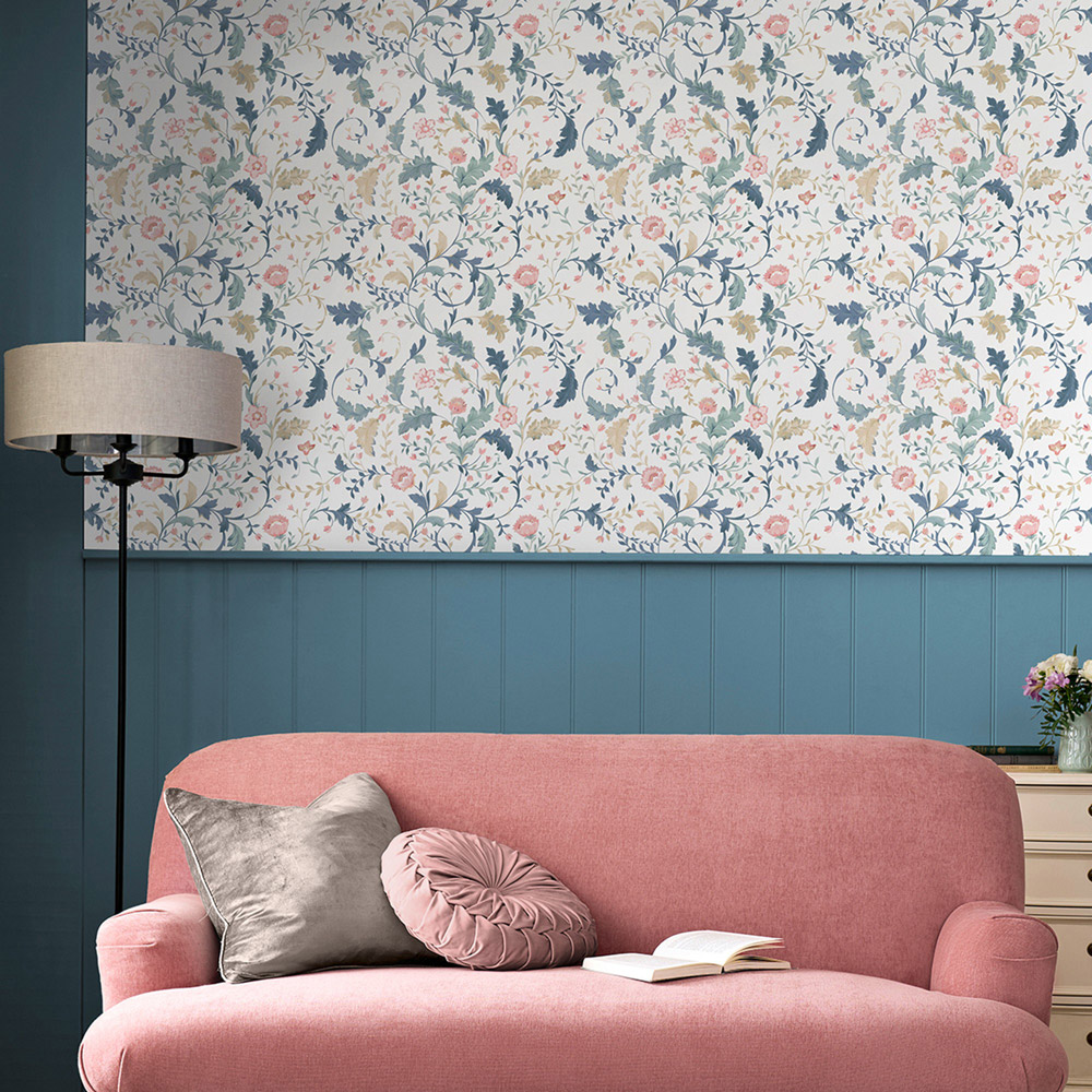 Laura Ashley Litton Dusky Seaspray Wallpaper Image 3