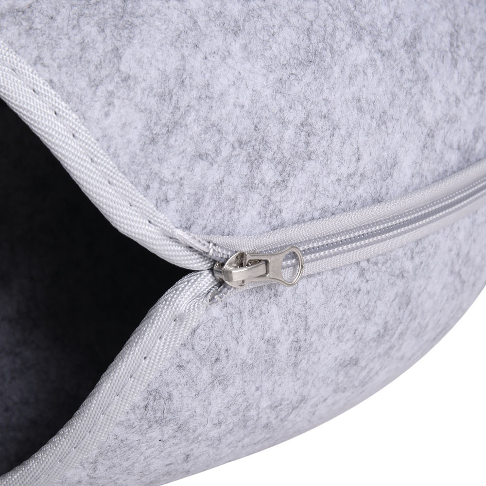 H&O Direct 2ft Light Grey Round Cat Bed Image 3