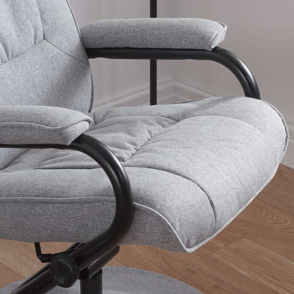 Memphis Grey Swivel Chair with Footstool Image 6