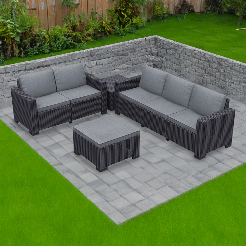 Keter California 5 Seater Graphite Garden Lounge Set Image 1