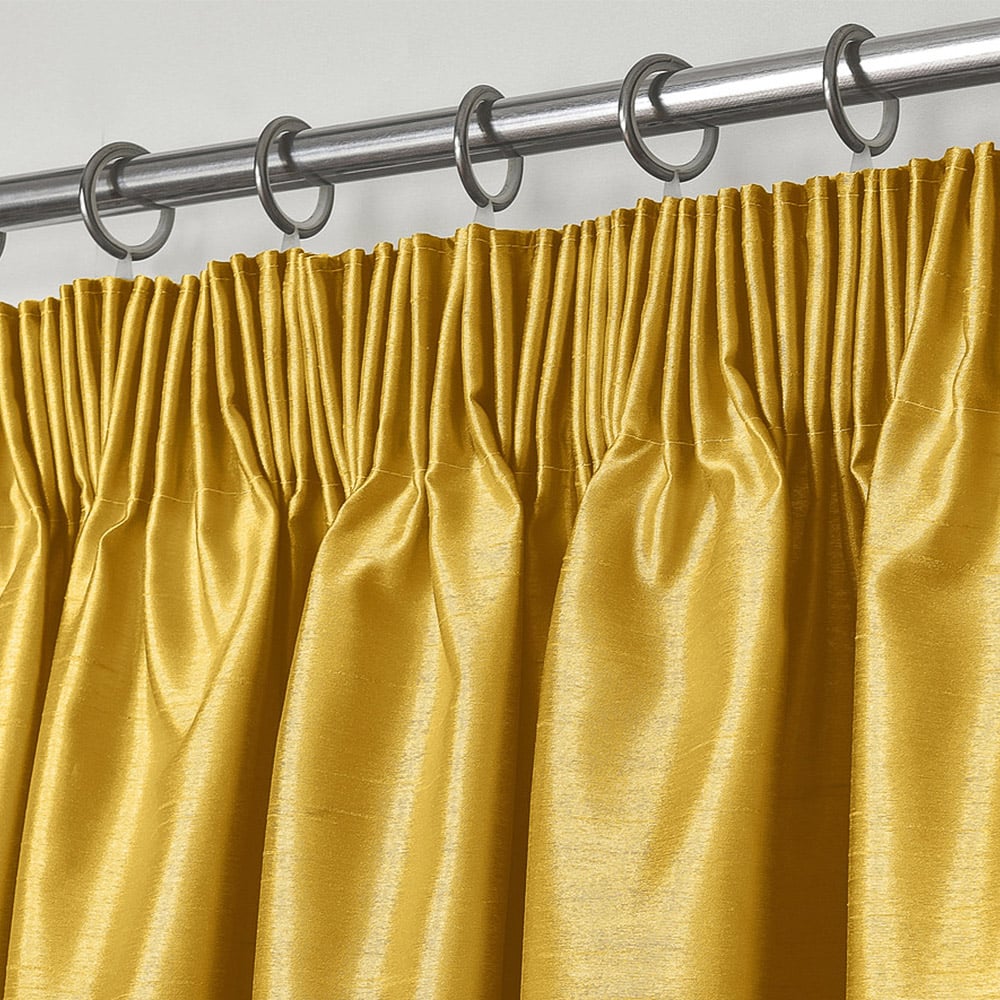 Intimates Faux Silk Ochre Curtains 229 x 229cm Image 2