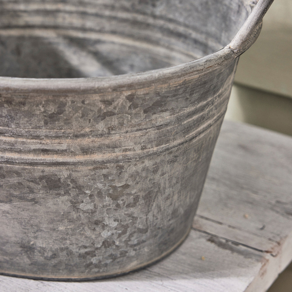 Dibor Galvanised Metal Tub Planter 23 x 35.5cm Image 4