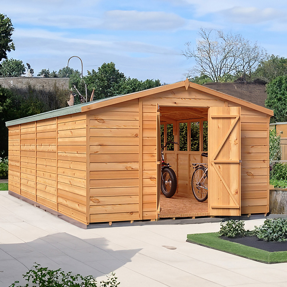 Shire 10 x 20ft Double Door Dip Treated Overlap Apex Shed Image 3